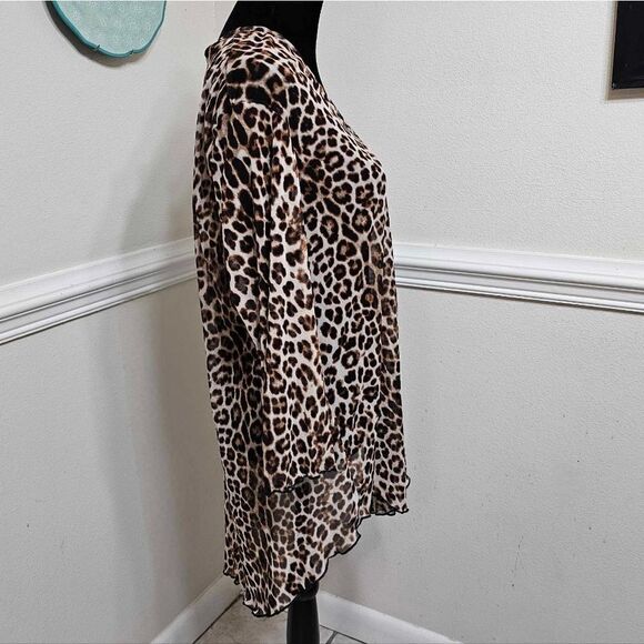 NWOT! Sheer Leopard High-Low Tunic - Picture 6 of 10